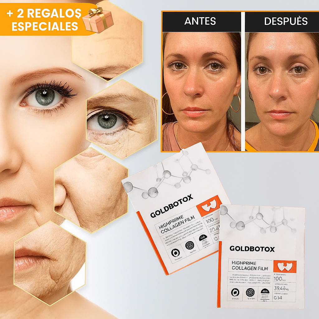 MÁSCARA DE COLÁGENO + ACIDO HIALURÓNICO + ACTIVO DE BOTOX - GOLDBOTOX